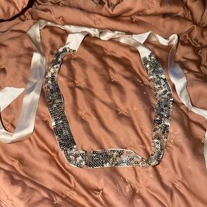 Dolce & Gabana Silver Sequin Belt